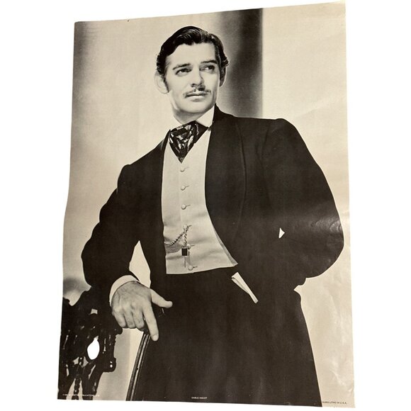 Clark Gable "Gone With The Wind" Movie Character B&W Wall Poster Size 20"x 28" - Picture 3 of 10